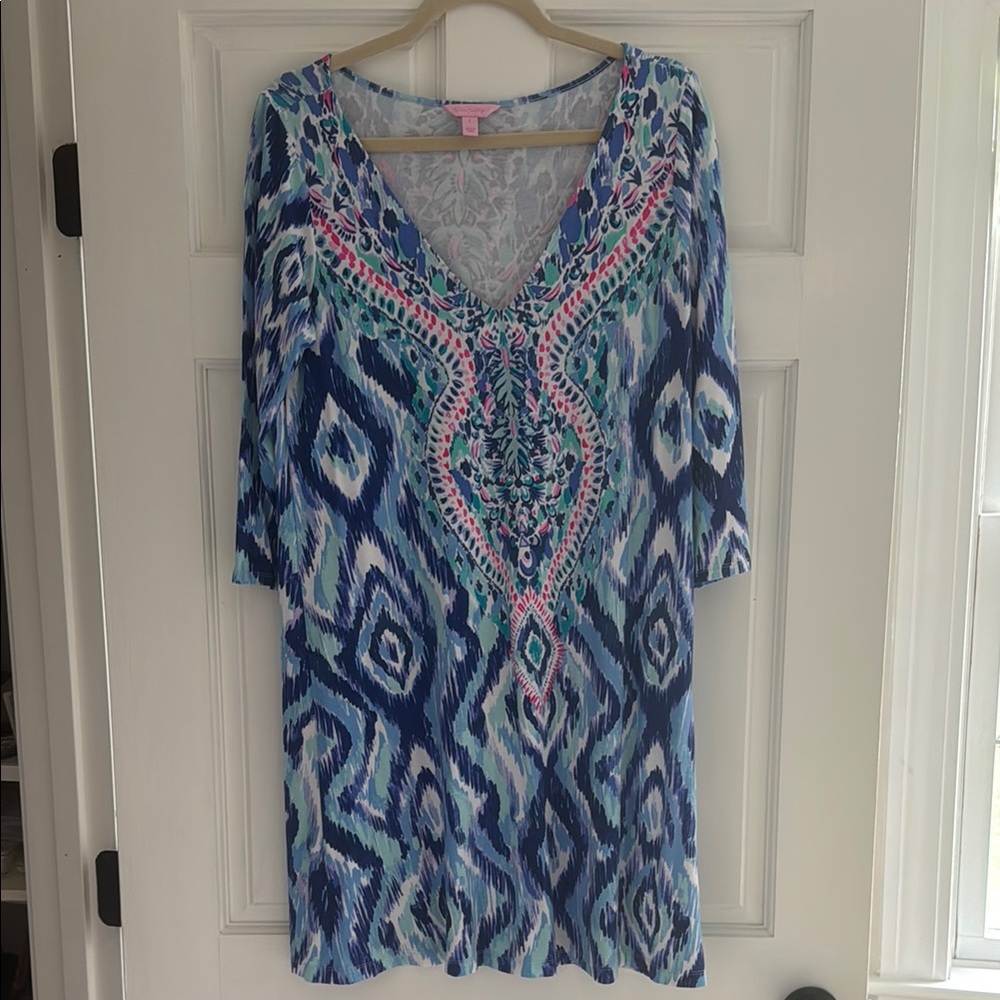 Lilly Pulitzer Blue and Pink Floral Top
